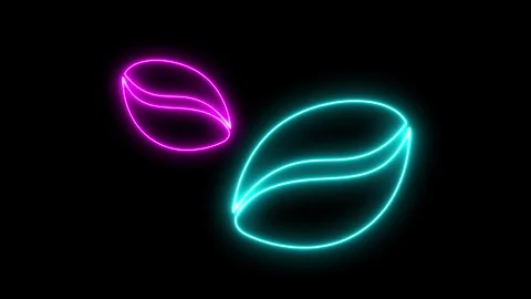 2 NEON COFFEE BEANS Stock Footage 252284222