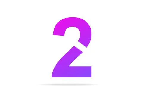 2 number logo icon design. For brand label, desing template elements, creativ Stock Illustration