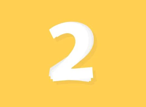 2 Number vector, modern layers design font. Eps10 illustration Illustrazione stock