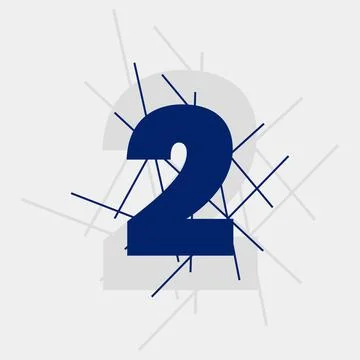 2 Numeric text conceptual logo vector design. Two number with line shape Illustrazione stock