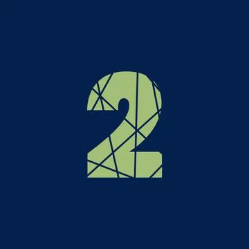 2 Numeric text vector logo,  or symbol design. 2 digit typography Illustrazione stock