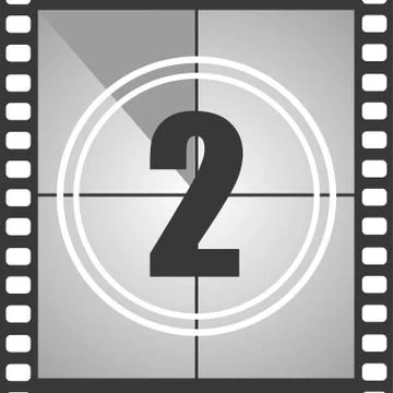 2 from old movie count down Illustrazione stock