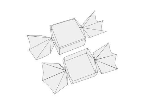 2 Origami Candy Boxes Vector Illustrazione stock