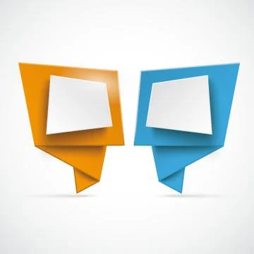 2 origami speech bubbles 스톡 일러스트