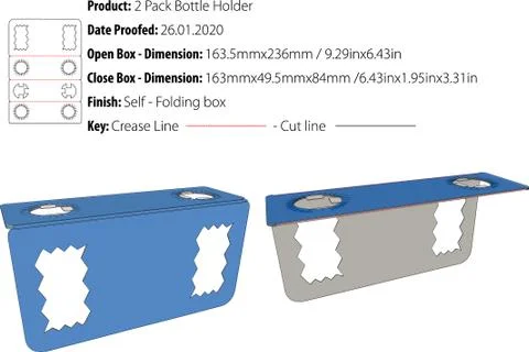 2 Pack Bottle Holder die cut vector-eps Stock Illustration