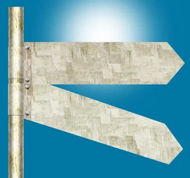 2 Panel Blank Directional Road Signs Stock Illustration