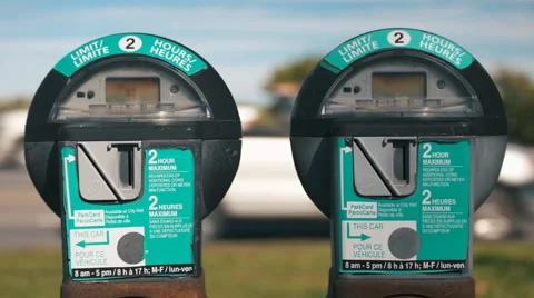 2 Parking Meters Side by Side. Stock Footage 67904284