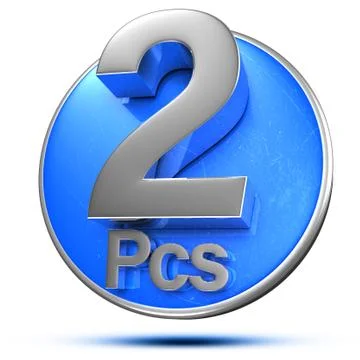 2 Pcs 3d rendering on the blue circle behind the white background .(with Clip Stock Illustration