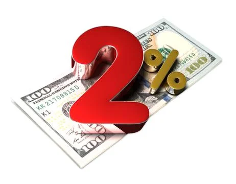 2 Percent 3D.(with Clipping Path). Stock Illustration