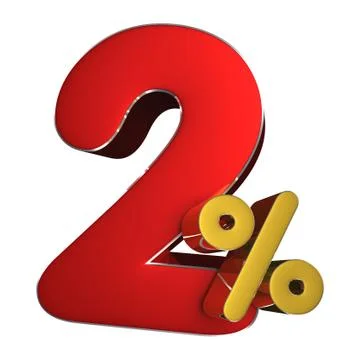 2 percent 3D.(with Clipping Path). Stock Illustration