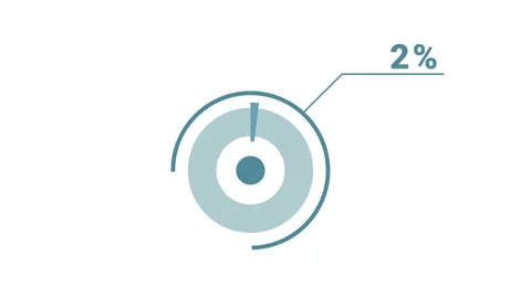 2 percent circle round donut chart infographic. 4k video royalty free graphic Stock-Footage 142348604
