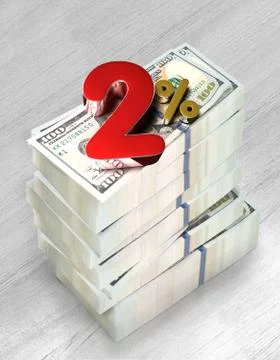2 percent. Stock Illustration