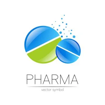 2 Pharmacy vector symbol for pharmacist, pharma store, doctor and medicine Stock Illustration