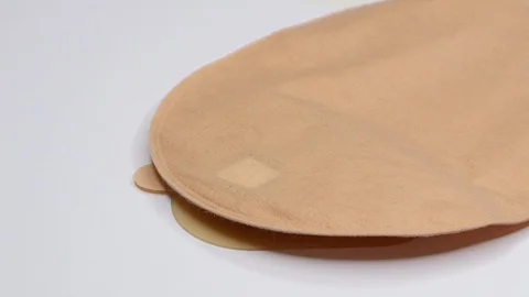 2 piece colostomy bag with filter in skin color Stock Footage 122108447