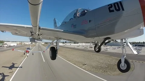 2 Planes Taking Off Wide Shot Video stock 92178669