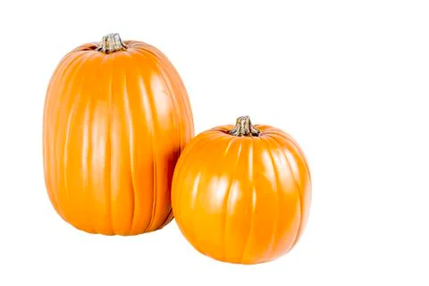 2 pumpkins - side by side Stock Photos