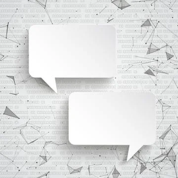 2 Rectangle Speech Bubbles Network Data Illustrazione stock