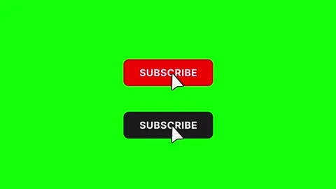 2 Rectangular Subscribe Buttons - Mouse Click - Green Screen 4K Stock Footage 333765325