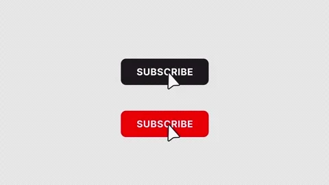 2 Rectangular Subscribe Buttons - Mouse Click - Transparent Alpha 4K Vidéo 333765346