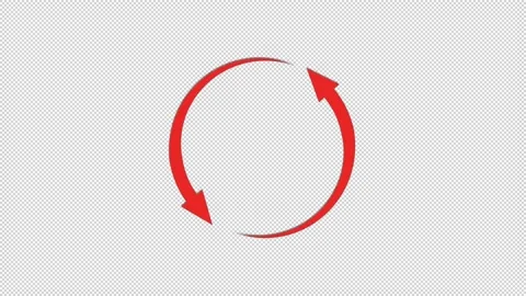 2 red arrow rotation loop animation, transparent channel video Video stock 238809020