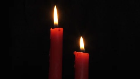 2 Red Candles Video stock 111905435