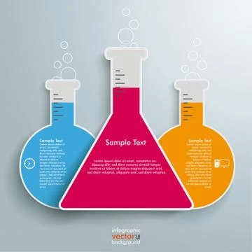 2 round 1 triangle test tubes Illustrazione stock