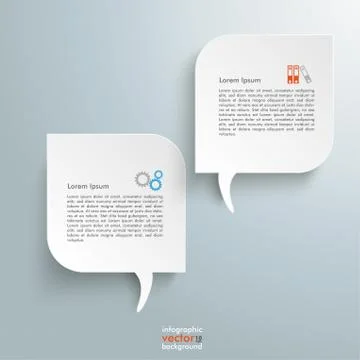 2 round rectangles speech bubbles Illustrazione stock
