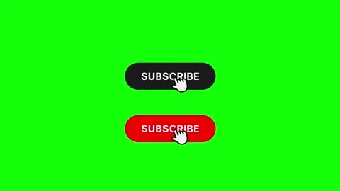 2 Rounded Subscribe Buttons - Hand Click - Green Screen 4K Stock Footage 333765303