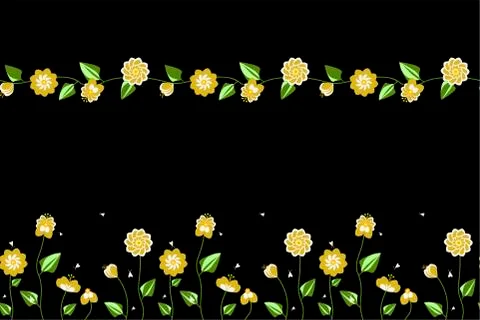 2 Seamless Patterns with flowers and bugs Stock Illustration