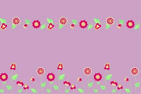 2 Seamless Patterns with Purple Background Stock Illustration