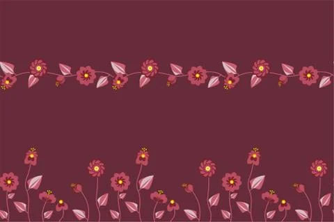 2 Seamless Patterns with Tawny Port Color Stock Illustration