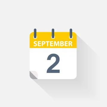 2 september calendar icon Illustrazione stock