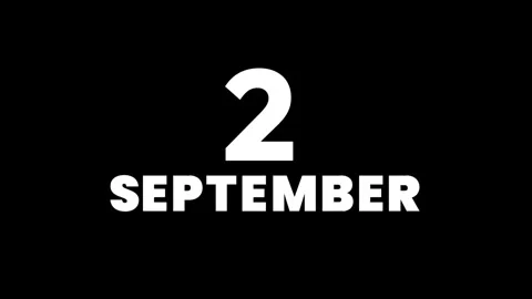 2 September text animation Stock Footage 316542765