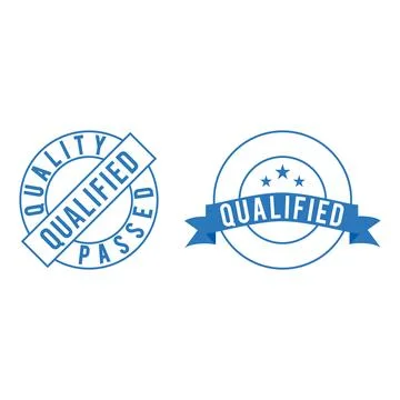 2 sets of quality guaranteed digital stamps. Quality Assisted stamp. Stock Illustration