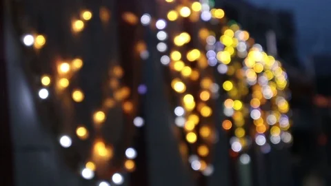 2-Shimmering-decorative-series-lights-temple-India Stock Footage 93294233