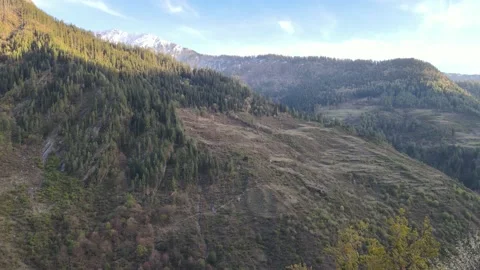 2 shots. mountain scape nature scene. aerial view drone shot of sunset Stock Footage 157627981