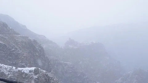 2 Shots Snowing on mountains Stock Footage 106840735