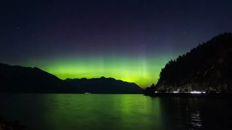 2 Shots Time Lapse of Aurora (Northern Lights) Stock Footage