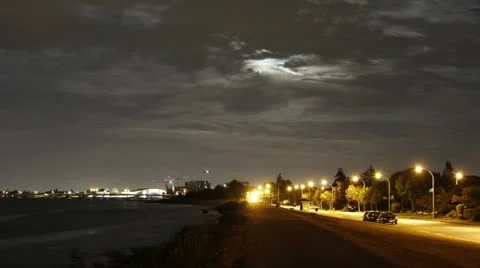 2 shots Time Lapse of Night Traffic both on the ground and in the air Video stock 12523051