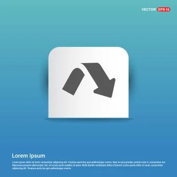 2 side arrow Icon - Blue Sticker button Stock Illustration