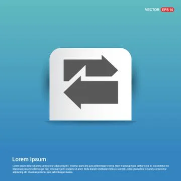 2 side arrow Icon - Blue Sticker button Stock Illustration