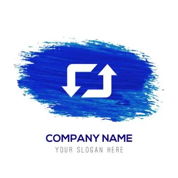 2 side arrow Icon - Blue watercolor background Illustrazione stock