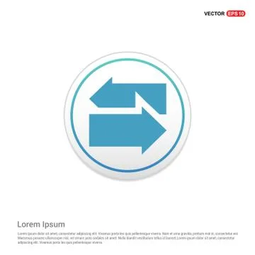 2 side arrow Icon - white circle button Stock Illustration