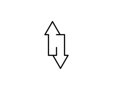 2 side arrow premium illustration icon, isolated, white on white background,  Stock Illustration