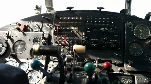 AN-2 ski plane. Winter shooting on the ski plane; Stock Footage 104729717