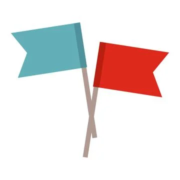 2 small flags flat icon Stock Illustration