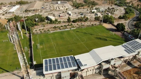 2 soccer fields Stock Footage 125837231