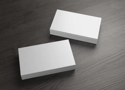 2 stack of business cards on table イラスト素材
