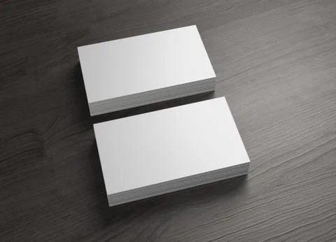 2 stack of business cards wood table イラスト素材