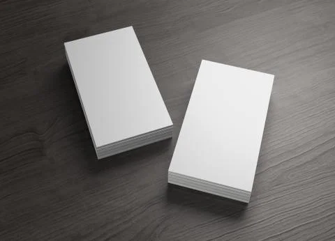 2 stack of vertical business cards of wood table イラスト素材